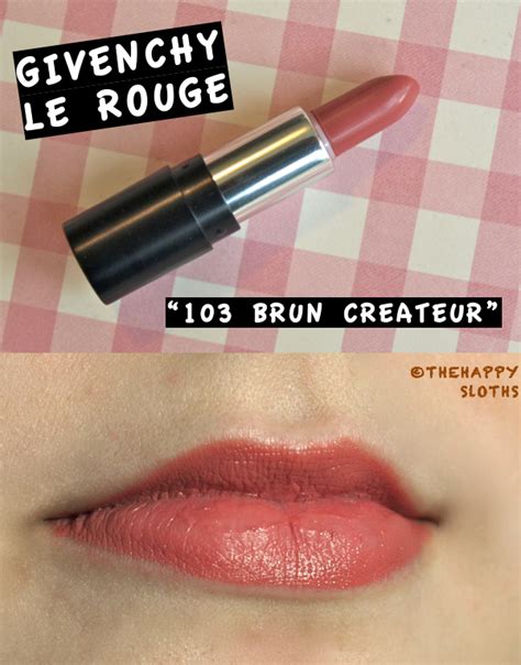 givenchy lipstick brun createur|Givenchy Brun Createur (103) Le Rouge Review & Swatches.